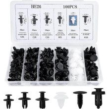 100 Pcs Car Body Trim Clips, Plastic Rivet Fasteners Universal Auto Black Nylon Clips Bumper Clips Car