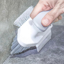 (White)Cleaning Brushes 4 In 1 Floor Scrub Brush, V-shape Gap Scrub Brush, Tile Grout Cleaner Brush Corner Crevice Scrubber Baseboards Brush
