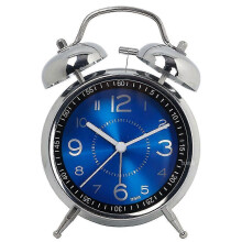 (blue) Loud Alarm Clock For Heavy Sleepers Adults, Silent Non-ticking Quartz With Backlight,twin Bell - PR