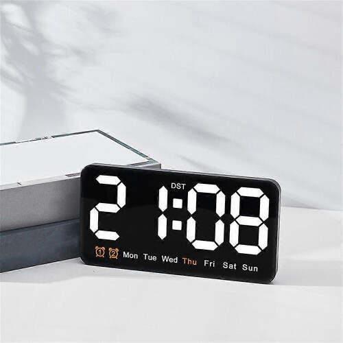 (color03) LED Digital Clock 8.5 Inch Large Display LED Alarm Clock w/Date Week Temperature 2