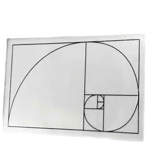 (Black line 7cm) Golden Ratio/Fibonacci Composition View Finder, Fibonacci Composition Viewfinder