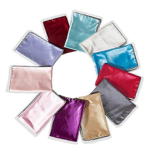 Silk Pillow Case Luxurious Ice Silk Pillow Covers Plain Color Soft Smooth Home Decor 1