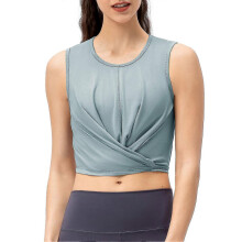 (2XL) Vest,breathable Ice-feel Yoga Clothes Yoga Cover-up Women's Back Waist Strap Running Fitness Clothes Duanguan