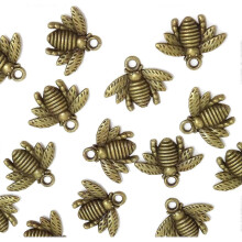 60PCS Alloy Bee Honeybee Charm Pendants, DIY Craft Jewelry Making Accessory (Bronze) - DD01