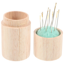 1Set Vielseitiger Nadelbehälter Holz Metal Filz Leicht Gelb