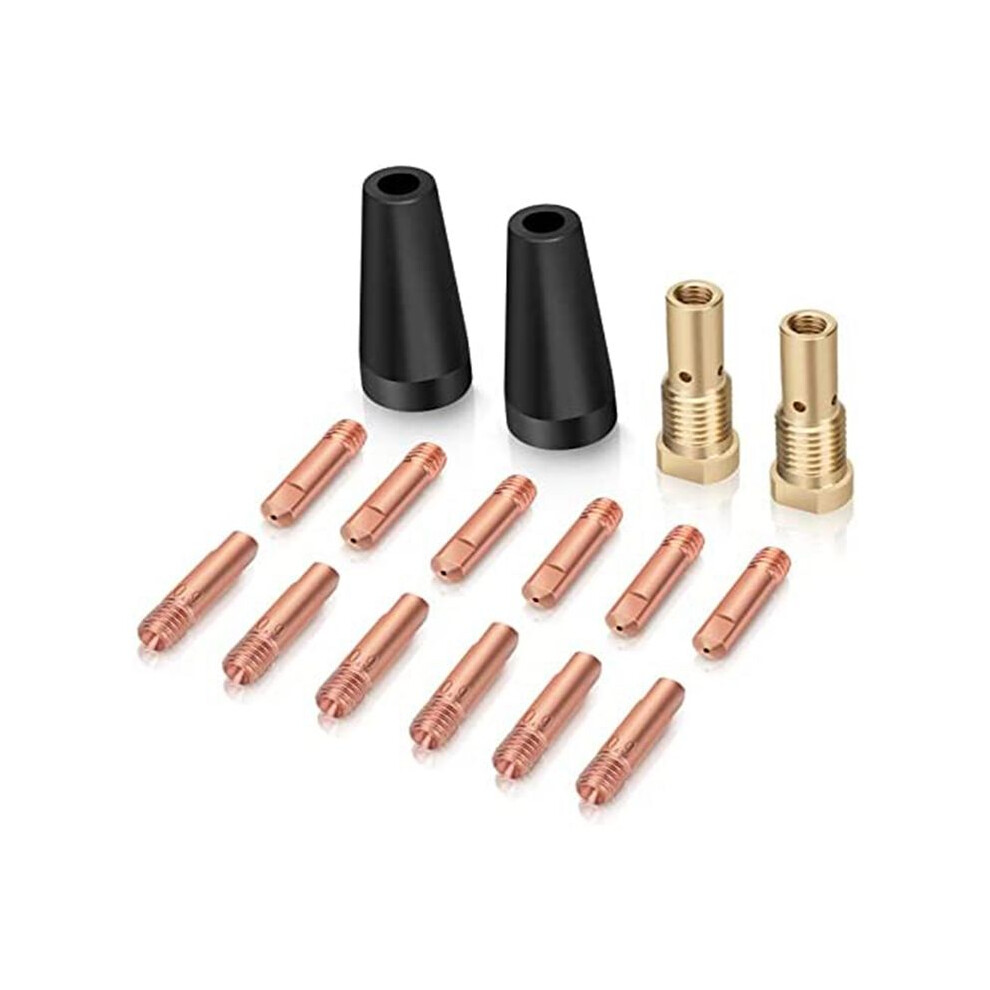 16Pcs Flux Core Gasless Nozzle Tips Kit K3493-1, 0.035Inch Contact Tips & Gas Diffusers With Century Fc90/80Gl Titanium 6031598814452