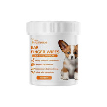 Cat Ear Wipes 50pcs Pet Teeth Cleaning Finger Cots Pet Grooming Supplies To Remove Ear Wax And Dirt Stop Smelly Itchy Ear