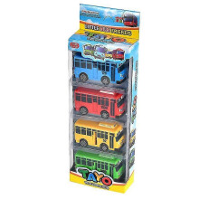 4pcs Little Bus Tayo Toy Set,mini Model Pull Back Car,for Girls And Boys, Child Party Favors, Kids Gifts - RIpj