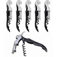 Waiter's Corkscrew, Wine Opener with Foil Cutter, Waiter's Friend, Professional Wine Key for Servers, Bottle Opener, Beer Opener, Wine Accessory (6 Pa