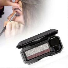 (E) Two-Tone Eyeshadow, Lazy Dual Color Eyeshadow Glitter Gradient Eye Shadow Palette Easy Quick Makeup Eyeshadow Set With Brush