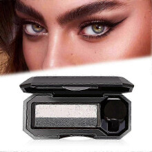 (F) Two-Tone Eyeshadow, Lazy Dual Color Eyeshadow Glitter Gradient Eye Shadow Palette Easy Quick Makeup Eyeshadow Set With Brush