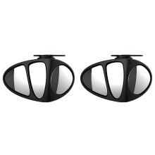 2X 3 in 1 360 Degree Rotation Three Sided Blind Spot Mirror Reversing Parking Auxiliary Blind Spot Convex Mirror Left