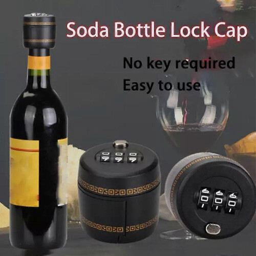 (1pc) 1-3pcs Soda Bottle Lock Cap,Bottle Cap Lock,Wine Bottle Lock Cap Combination Password 1