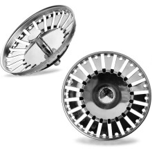 Pieces Stainless Steel Kitchen Sink Strainer Filter Double Layer Sink Stopper Sink Drainer for Your Kitchen Bathroom - Diameter 84mm