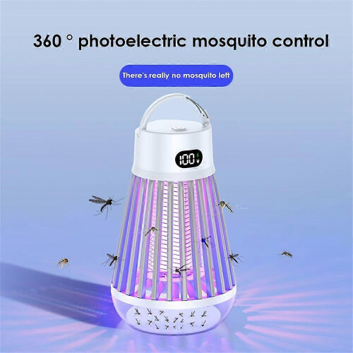 (White) Zappify 2.0, New Zappify Mosquito Zapper, USB Rechargeable Portable Zapper 2