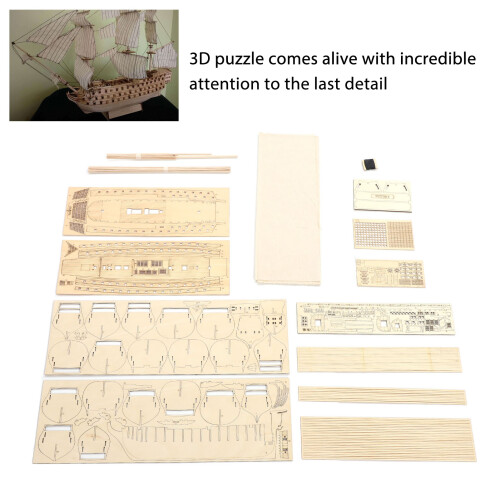 Basswood Wooden Model Ship Kit DIY Assembly 14+ 2