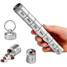 Metal Pill Box Waterproof Medicine Case 7 Day Aluminum Alloy Pill Case Medicine Bottle