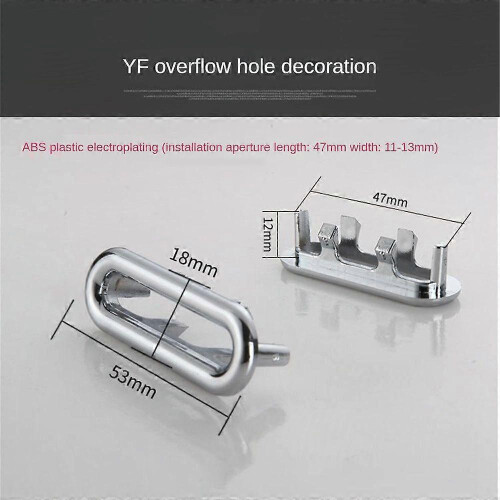 (F) 2PCS Solid Sink Overflow Covers Kitchen Bathroom Basin Trim Round Hole Caps 1