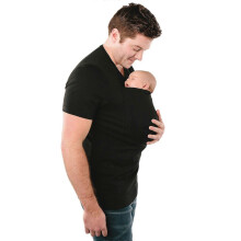 (XXL,Black)Baby Carrier Kangaroo Big Pocket Vest T-shirt Men's Care Bonded Shirt (black)