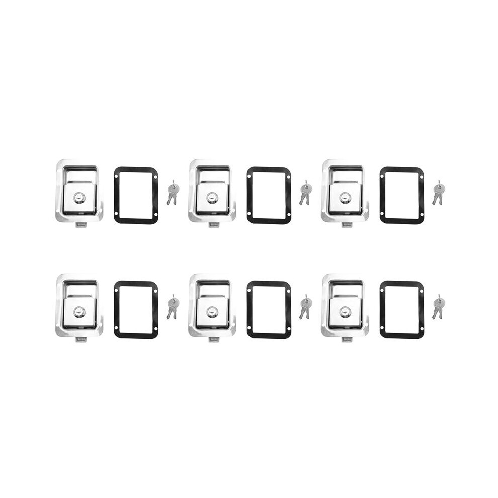 6X Paddle Slam With Lock & Key Travel Trailer Lock Rv Door Heavy Duty Flush Mount Handle 4713206237526