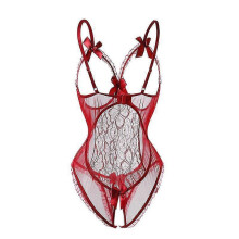 (L,Purplish Red)Sexy Siamese Lace Open Women's Sexy Lingerie - DD