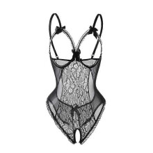 (3XL,Black)Sexy Siamese Lace Open Women's Sexy Lingerie - DD