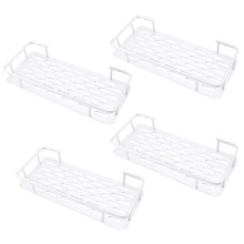 4X Shelf Shower Shelf Adhesive Aluminum Shower Caddy For Shampoo Holder Kitchen Rack Storage Organizer