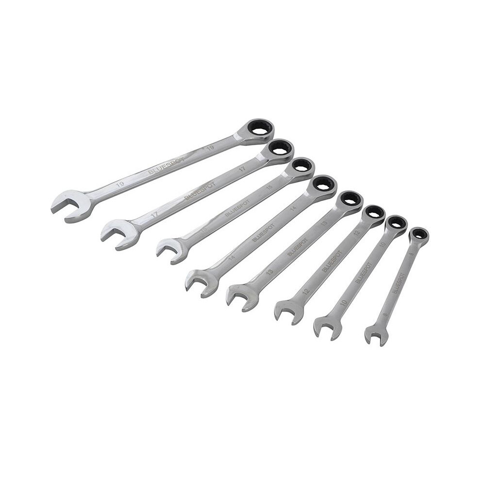 Bluespot Tools Ratchet Spanner Set, 8 Piece 5063750417783