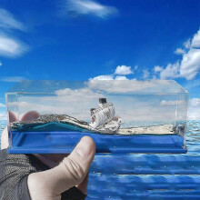 Anime One Piece Going Merry Cruise Ship Model Liquid Wave Unsinkable Boat Toys Home Desk Decorations Fans Gifts