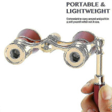 3x25 Binoculars Metal Opera Theater Glasses Coated Lens Telescope W/ Handlewhite - DD01