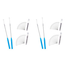 Metal Inoculation Loop, Mycology Sampling Rod with 4pcs Handle and 180pcs Nickel Reusable Inoculating Ring