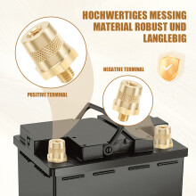 Battery Terminal Adapter M8, Brass Battery Terminal Adapter Pair, M8 Battery Terminal Car Battery, Terminal Column Pair Positive Negative with