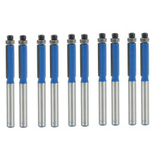 10pcs 2.6 Inch Long 2 Edges Flush Trim Router Bit 1/4 Inch X 1/4 Inch for Carpenter