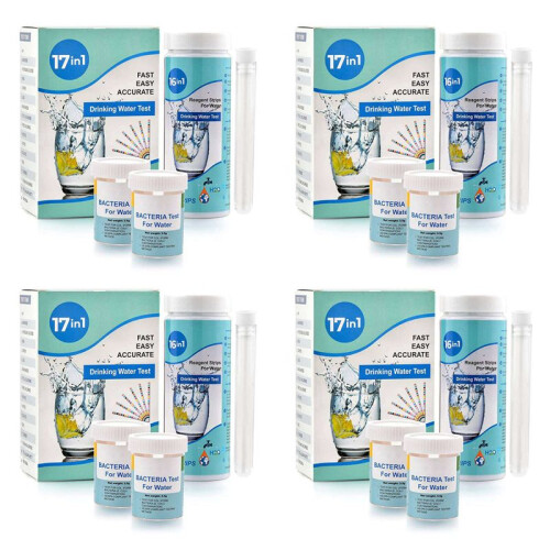 4X 17-in-1 Complete Water Test Kit for Home,100 Strips + 2 Water Testing Kits for Drinking Water Easy Testing, PH, Lead