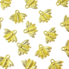 60PCS Alloy Bee Honeybee Charm Pendants, DIY Craft Jewelry Making Accessory (Gold) - DD01