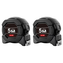 2pcs 5m X 19mm Measuring Tape with Auto Lock Heavy-Duty Case Reinforced Hook for Construction and DIY Projects