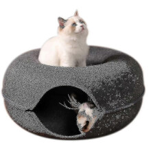 1 Pcs Pet Tunnel Donut Cat Bed(dark Gray)