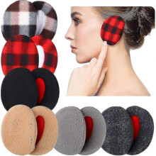 6 Pairs Earmuffs Bandless Fleece Ear Warmers Winter Ear Covers Unisex, 6 Colors - PJ