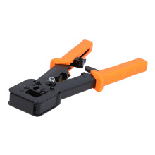 Wire Crimper RJ45 Pass Through CAT6 CAT5E Ethernet Steel Tool Orange Color