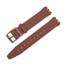 (brown) suitable for Ultra-thin Watch Band for Swatch Skin Strap Replacement Pin Buckle 16mm Silicone Rubber Wristband Red Navy Black White Watchband