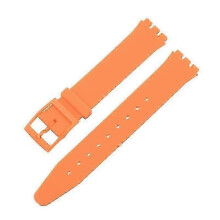 (orange) suitable for Ultra-thin Watch Band for Swatch Skin Strap Replacement Pin Buckle 16mm Silicone Rubber Wristband Red Navy Black White Watchband