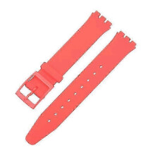 (red) suitable for Ultra-thin Watch Band for Swatch Skin Strap Replacement Pin Buckle 16mm Silicone Rubber Wristband Red Navy Black White Watchband