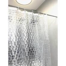 (Water Cube) Anti-mold Shower Curtain With Weight Magnet Below, 0.2mm [180x200cm] Waterproof Antibacterial