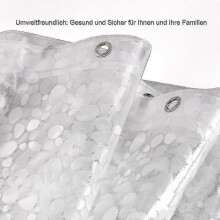 (cobblestone) Anti-mold Shower Curtain With Weight Magnet Below, 0.2mm [180x200cm] Waterproof Antibacterial