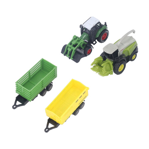 Pull-Back Farm Tractor Toy Set - 1:32 Scale