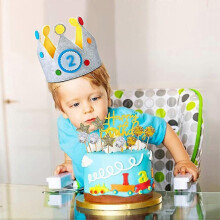 Baby Children's Glitter Sequin Crown, Birthday Party Hat - DD01