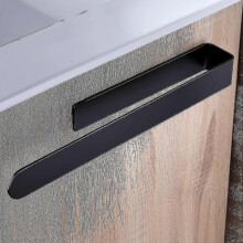 (black) Bathroom Towel Rack Without Drilling Self Adhesive Towel Rack Stainless Steel 37cm Black Guanguan