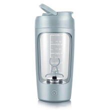 (Without Powder Box, Blue) Fully Automatic Mixing Cup Portable Protein Powder Shaking Bottle Electric Protein Shaker Bottle