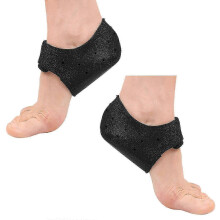 (L, BKH) Gel Heel Protectors Cups for Cracked Heel and Heel Pains Relief Providing Superior Cushioning and Pressure Reduction Blue with holes L