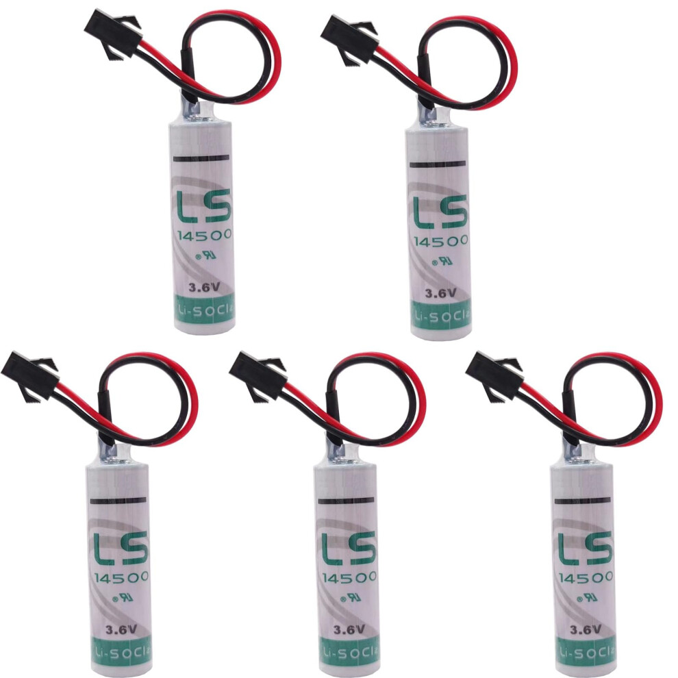 5 Pack Ls14500 3.6V 2600Mah Aa Lithium Battery With Plug For Plc And Meter Replacement 9771547651307